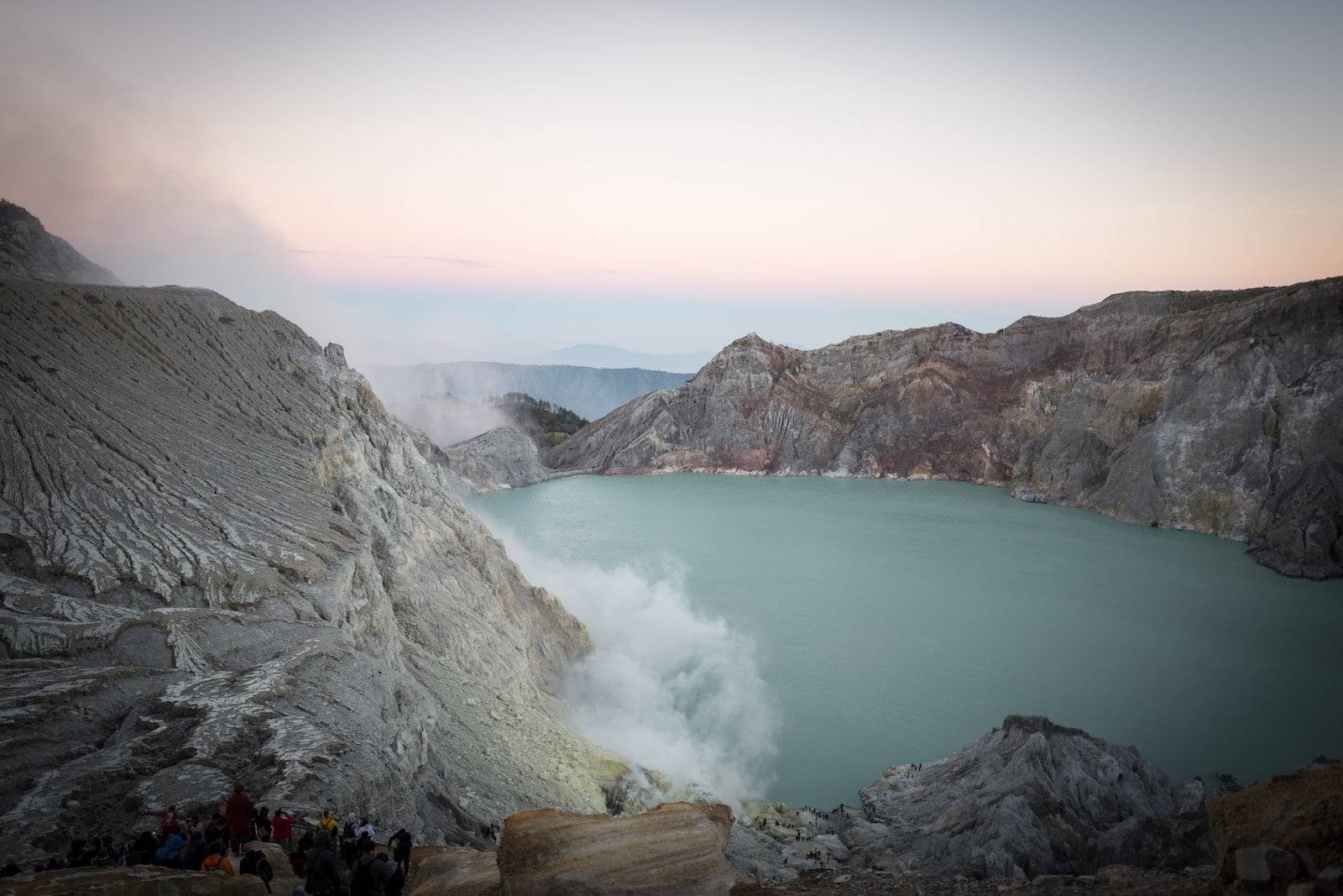 a large body of water surrounded by mountains